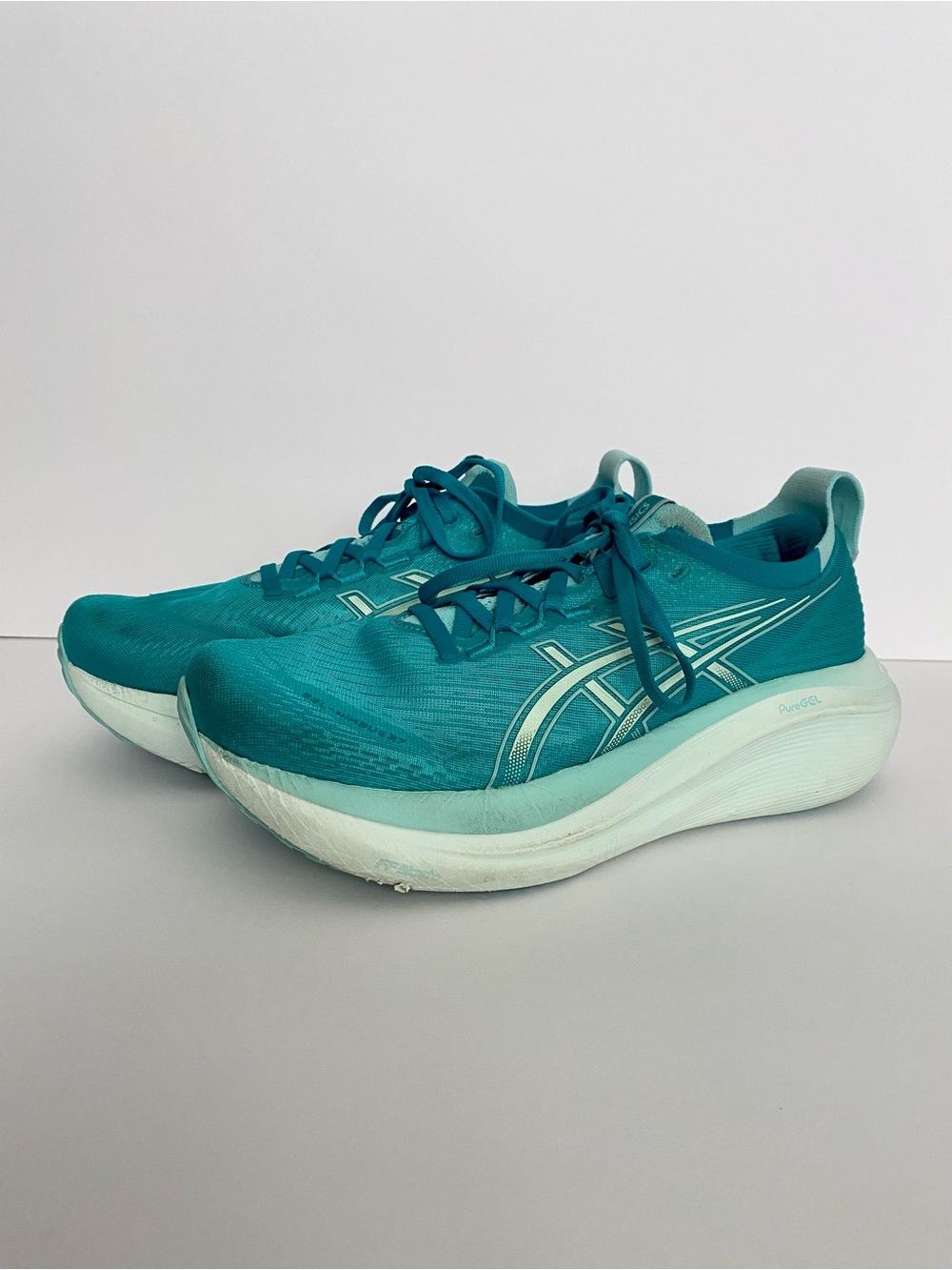 Asics GEL-NIMBUS 27 Wave Teal/Illuminate Mint Sz 9 - Picture 4 of 14